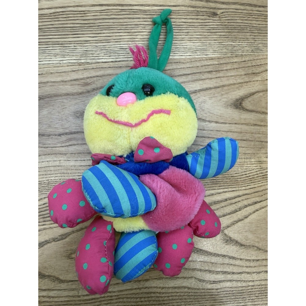 Vintage 1996 Kids II Caterpillar Plush Musical Pull Toy WORKS Beautiful Dreamer